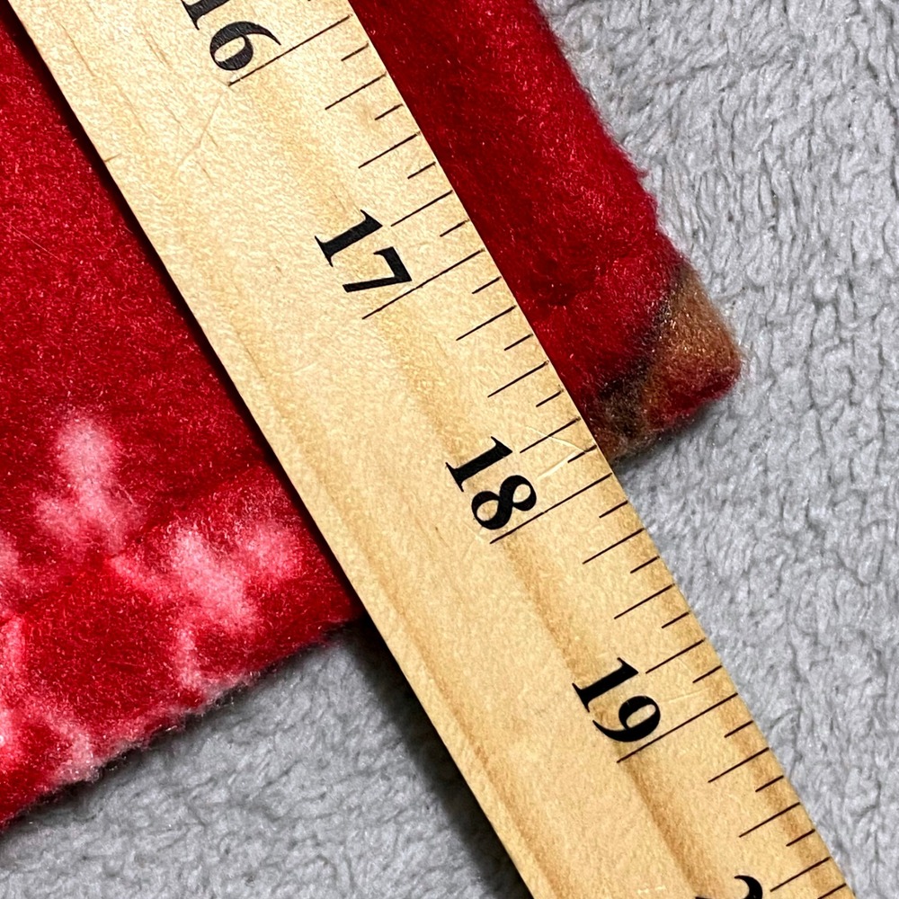 Handmade Reindeer Snowflake Fleece Top Women XL Red Holiday V-Neck Pullover - Picture 11 of 13
